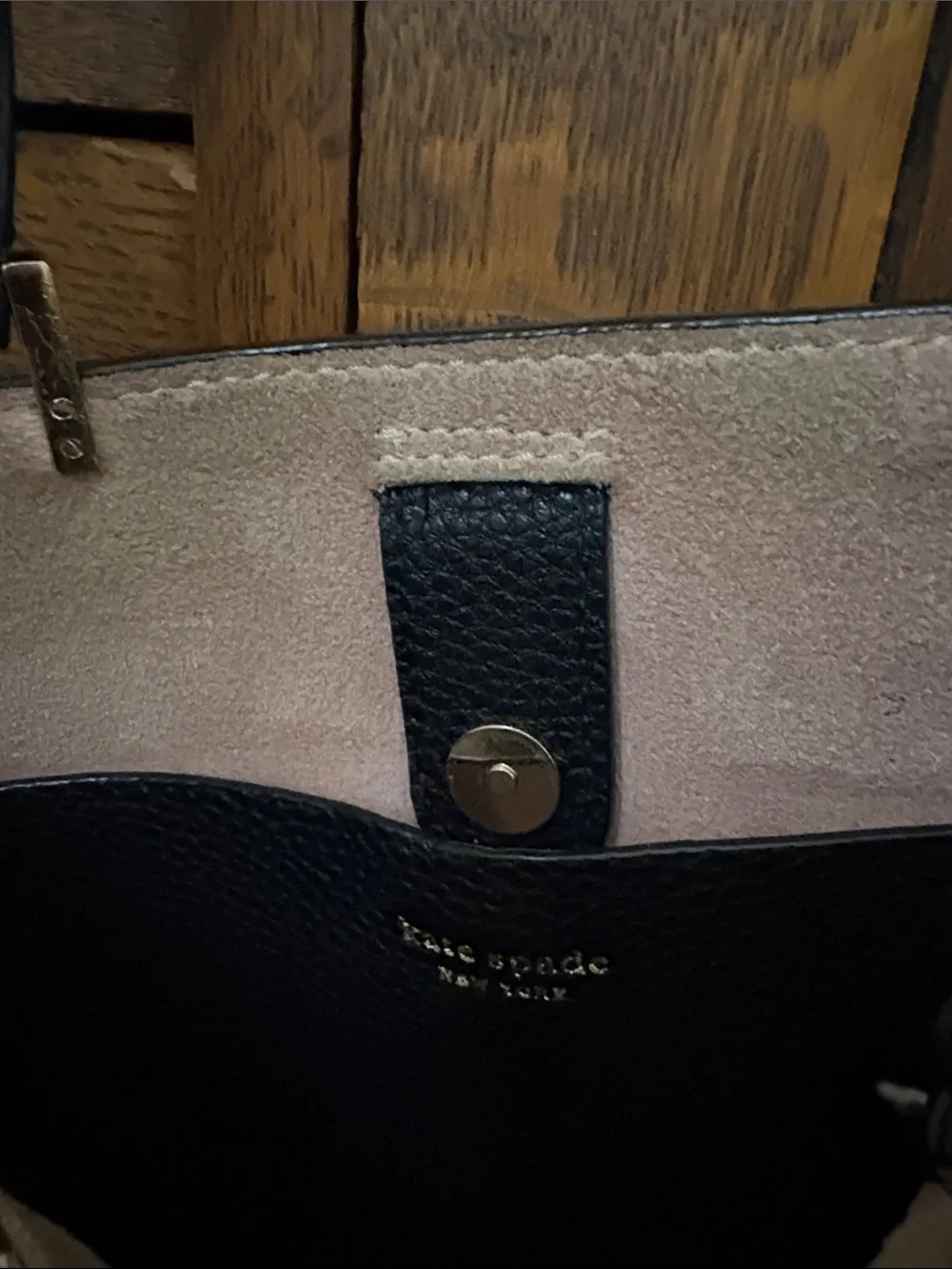 kate spade Black Pebbled Leather Satchel with Gold-Tone Accents